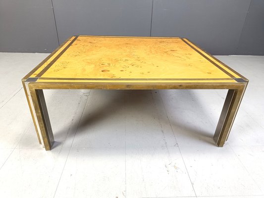 Italian Burl Wood Coffee Table by Thomas Barbi, 1970s-IRH-2028818