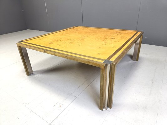 Italian Burl Wood Coffee Table by Thomas Barbi, 1970s-IRH-2028818