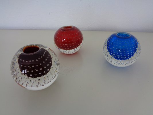 Italian Candleholders in Murano Glass, 1950s, Set of 3-RDW-1275962