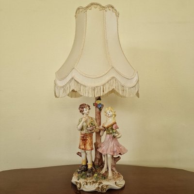 Italian Capodimonte Porcelain Table Lamp, 1930s-ITF-1823982