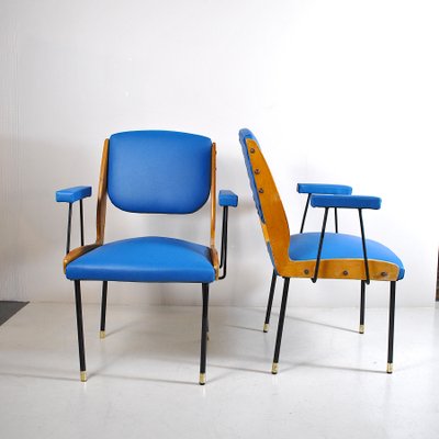 Italian Carlo De Carli Style Lounge Chairs, 1950s, Set of 2-JQO-844722