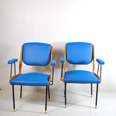 Italian Carlo De Carli Style Lounge Chairs, 1950s, Set of 2-JQO-844722