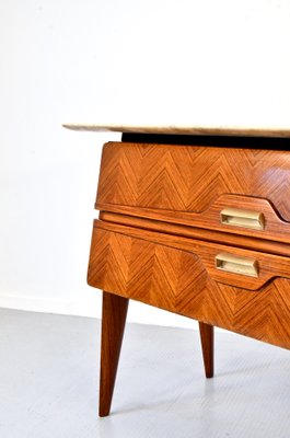 Italian Carrara Marble and Brass Sideboard, 1960s-DUG-2041790