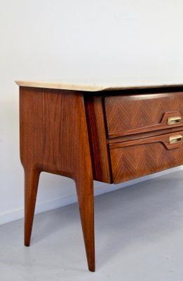 Italian Carrara Marble and Brass Sideboard, 1960s-DUG-2041790