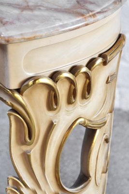 Italian Carved & Gilded Wood Console with Onyx Top, 1940s-WUY-1253903