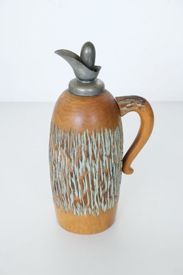 Italian Carved Wood Thermos by Aldo Tura for Macabo, 1950s-LBS-709415