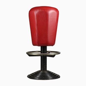 Italian Cast Iron and Leatherette Stool, 1970s-RAQ-711948