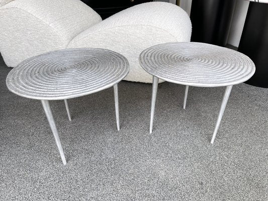 Italian Cast Metal Side Tables, 1990s, Set of 2-FUE-1332849