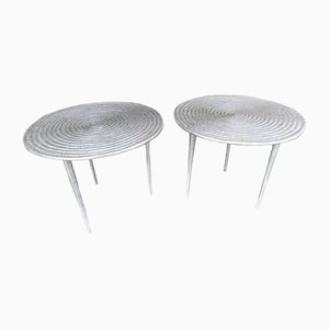 Italian Cast Metal Side Tables, 1990s, Set of 2-FUE-1332849