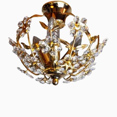 Italian Ceiling Lamp in Cut Glass by Oscar Torlasco for Stilkronen, 1980-EJE-1327986