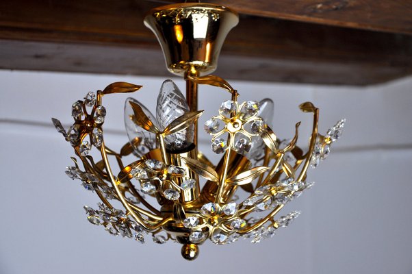 Italian Ceiling Lamp in Cut Glass by Oscar Torlasco for Stilkronen, 1980-EJE-1327986