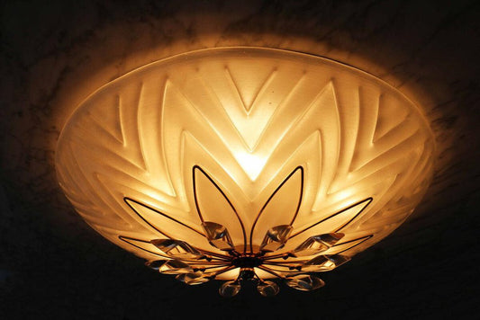 Italian Ceiling Light in Crystal from Stilkronen, Italy, 1980s