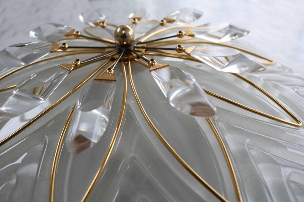 Italian Ceiling Light in Crystal from Stilkronen, Italy, 1980s