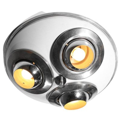 Italian Ceiling Light in Metal Chrome Adjustable Spots, 1970s-YU-1800675