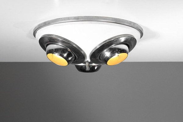 Italian Ceiling Light in Metal Chrome Adjustable Spots, 1970s-YU-1800675