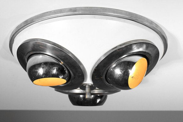 Italian Ceiling Light in Metal Chrome Adjustable Spots, 1970s-YU-1800675