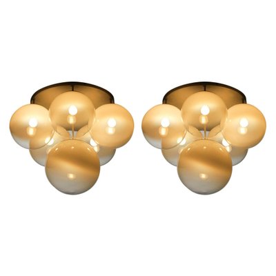 Italian Ceiling Lights in Murano Glass in the style of Gino Sarfatti, 1970s, Set of 2-YU-1808230