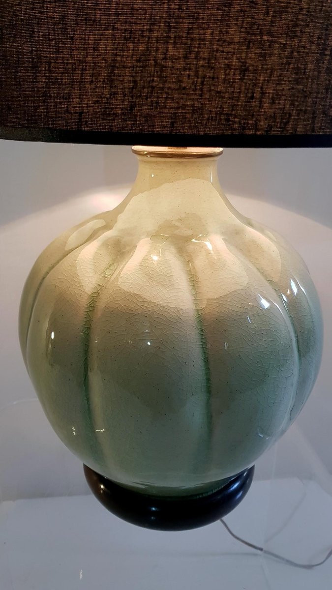 Italian Celadon Green Table Lamp, 1960s