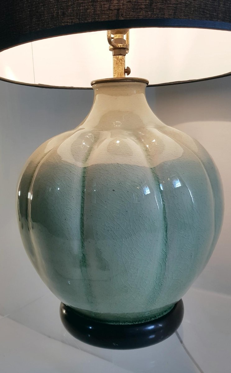 Italian Celadon Green Table Lamp, 1960s