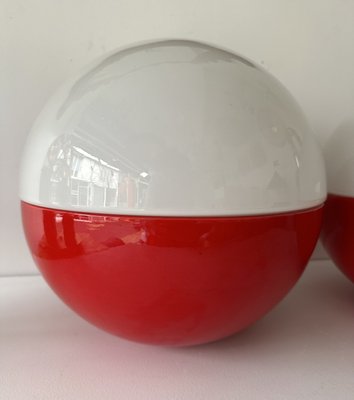 Italian Ceramic and Opaline Glass Ball Lamps by Alvino Bagni, 1970s, Set of 2-FUE-2035649