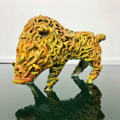 Italian Ceramic Boar Animal Sculpture by Gianluigi Mele, 1970s-LYQ-1171602