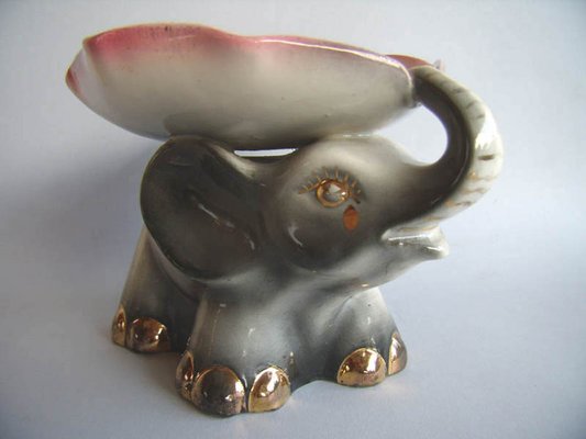 Italian Ceramic Elephant Figurine from Ceramiche Aretine, 1940s-GKB-845853