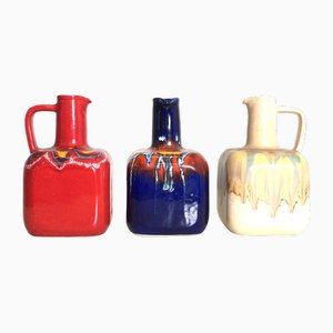 Italian Ceramic Flower Vases, Italy, 1970s, Set of 3-FQG-1742913