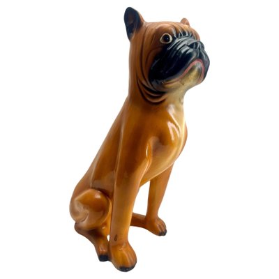 Italian Ceramic Glazed Handpainted Dog Sculpture, 1950s-MJY-1733764