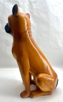 Italian Ceramic Glazed Handpainted Dog Sculpture, 1950s-MJY-1733764