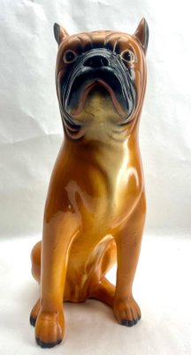 Italian Ceramic Glazed Handpainted Dog Sculpture, 1950s-MJY-1733764