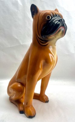 Italian Ceramic Glazed Handpainted Dog Sculpture, 1950s-MJY-1733764