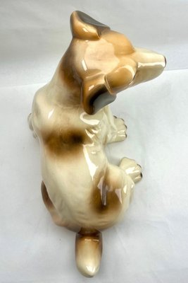 Italian Ceramic Glazed Handpainted Dog Sculpture, 1950s-MJY-1740100