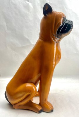 Italian Ceramic Glazed Handpainted Dog Sculpture, 1950s-MJY-1733764