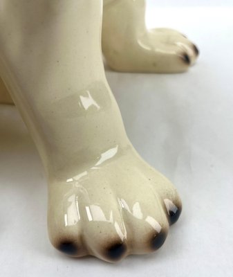 Italian Ceramic Glazed Handpainted Dog Sculpture, 1950s-MJY-1740100