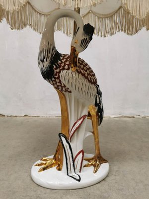 Italian Ceramic Heron Table Lamp-BW-1122566