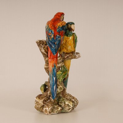 Italian Ceramic Parrots by Guido Cacciapuoti, Italy, 1930s-GOE-1034473