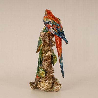 Italian Ceramic Parrots by Guido Cacciapuoti, Italy, 1930s-GOE-1034473