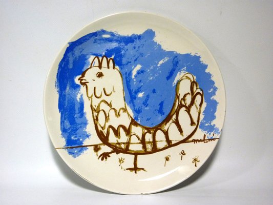 Italian Ceramic Plate by Gino Meloni for Centro D'Arte Mercurio, 1970s-GKB-842117