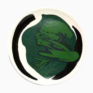 Italian Ceramic Plate by Remo Brindisi for Centro D'Arte Mercurio, 1970s-GKB-842113