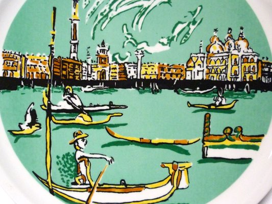 Italian Ceramic Plate by Remo Brindisi for Centro D'Arte Mercurio Milano, 1970s-GKB-841317