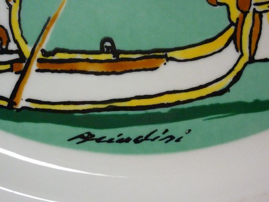 Italian Ceramic Plate by Remo Brindisi for Centro D'Arte Mercurio Milano, 1970s-GKB-841317