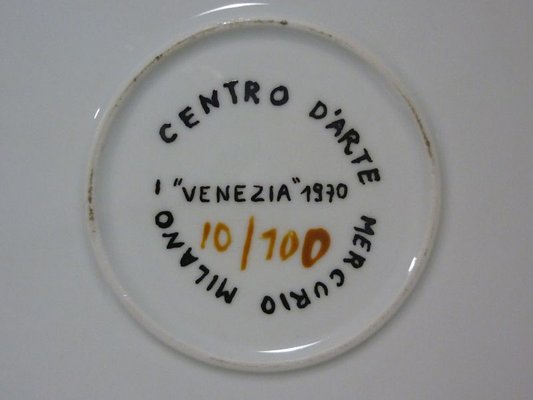 Italian Ceramic Plate by Remo Brindisi for Centro D'Arte Mercurio Milano, 1970s-GKB-841317