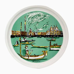 Italian Ceramic Plate by Remo Brindisi for Centro D'Arte Mercurio Milano, 1970s-GKB-841317