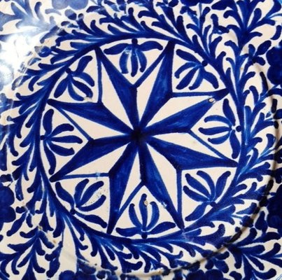 Italian Ceramic Plates with Cobalt Blue Decorations, Deruta, 1950s, Set of 5-QRS-1436254