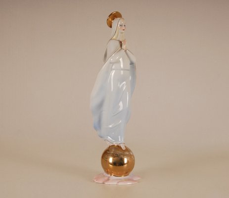 Italian Ceramic Porcelain Figurine of Madonna by Giovanni Ronzan-GOE-1034488