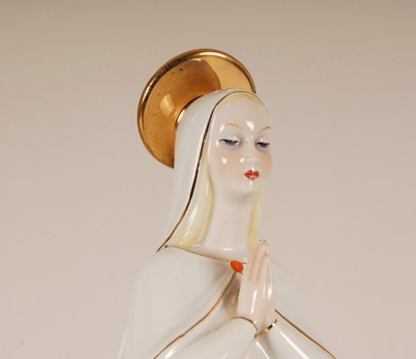 Italian Ceramic Porcelain Figurine of Madonna by Giovanni Ronzan-GOE-1034488