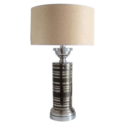 Italian Ceramic Table Lamp in Platinum Glaze by Aldo Londi, 1970s-VNE-990261