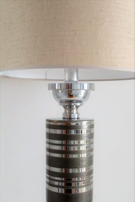 Italian Ceramic Table Lamp in Platinum Glaze by Aldo Londi, 1970s-VNE-990261