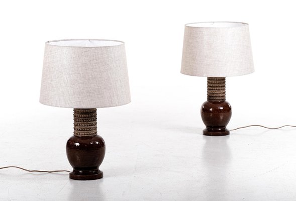 Italian Ceramic Table Lamps by Bitossi for Bergboms, 1960s, Set of 2-QU-1717450