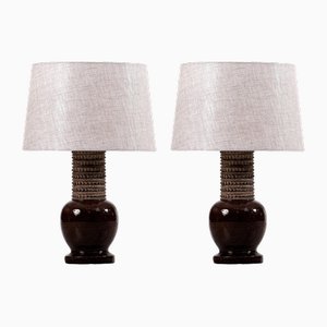 Italian Ceramic Table Lamps by Bitossi for Bergboms, 1960s, Set of 2-QU-1717450